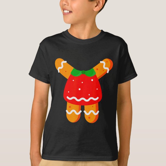 T-shirt Gingerbread Women Girls Body Costume Halloween Or  (Devant)