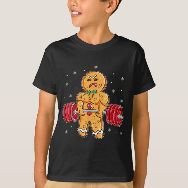 T-shirt Gingershred Funny Gingerbread Man Gym Bodybuilding (Devant)