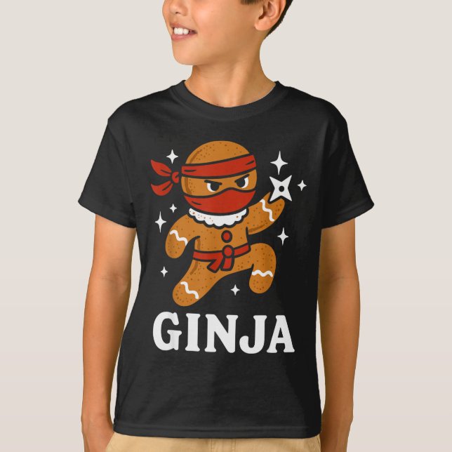 T-shirt Ginjas Gingerbread Ninja Funny Christmas Cookie Bo (Devant)