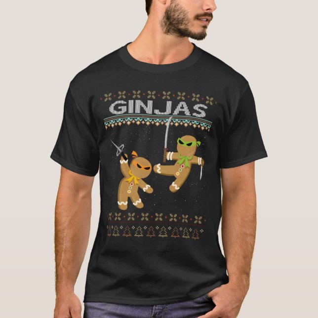 T-shirt Ginjas Gingerbread Ninjas Ugly (Devant)