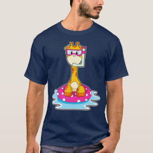 T-shirt Girafe à la natation avec tuba