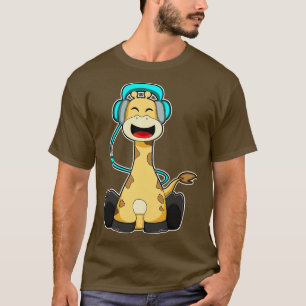 T-shirt Girafe à Musique avec casque 1