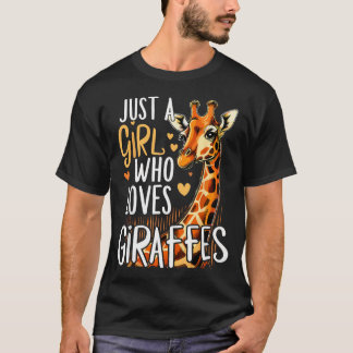T-shirt Girafe Animal Juste Une Fille Qui Aime