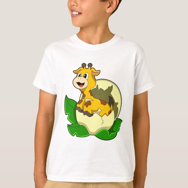 T-shirt Girafe aux feuilles et oeufs (Devant)