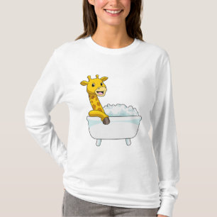 T-shirt Girafe avec baignoire avec mousse