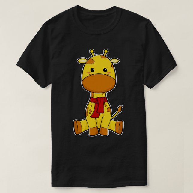 T-shirt Girafe avec Écharpe 3 (Design devant)