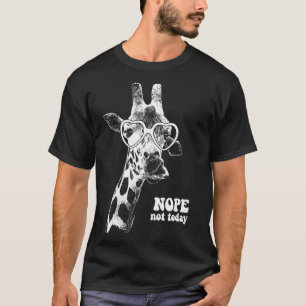 T-shirt Girafe Avec Lunettes De Coeur Pas Aujourd'Hui