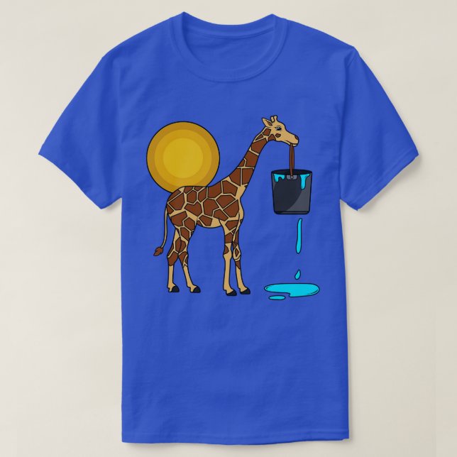 T-shirt Girafe avec seau d'eau (Design devant)