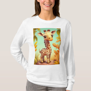 T-shirt Girafe Bébé Mignon Tropical Dessin Animé-37560