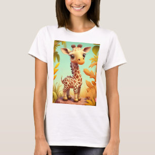 T-shirt Girafe Bébé Mignon Tropical Dessin Animé-37560