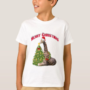 T-shirt Girafe de Noël