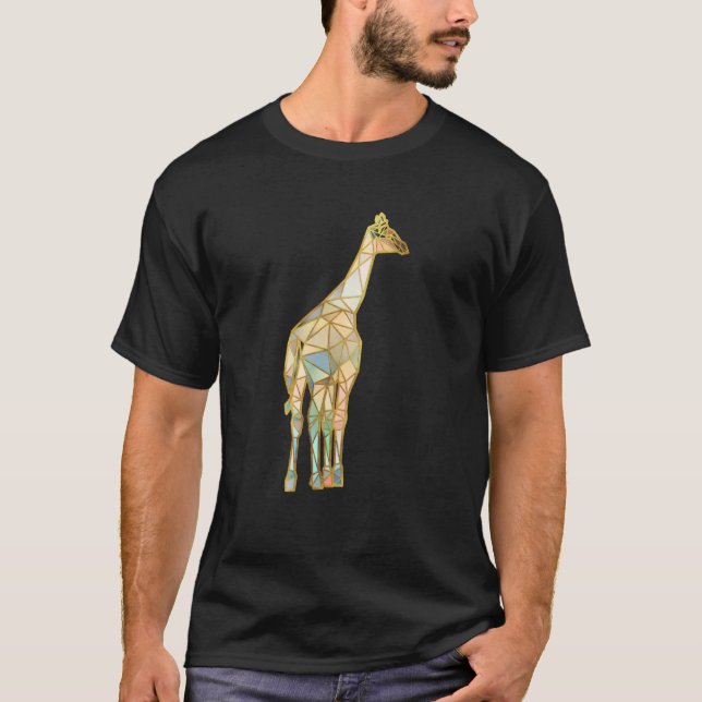 T-shirt Girafe Derrière les lignes géométriques (Devant)