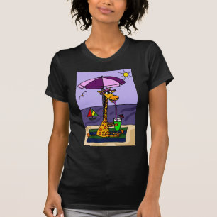 T-shirt Girafe drôle à la plage