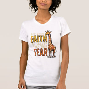 T-shirt Girafe Faith Over Fear Chemise Vintage Chrétienne_