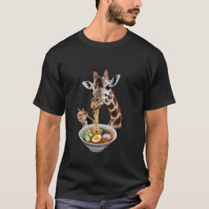 T-shirt Girafe mangeant un ramen réaliste