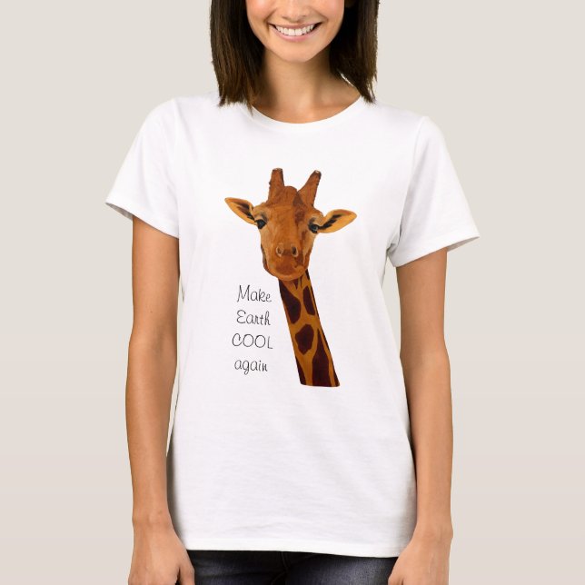 T-shirt Girafe nous demandant de faire de nouveau COOL de  (Devant)