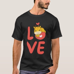 T-shirt Girafe Pour Les Mignonnes Animaux De Saint-Valenti