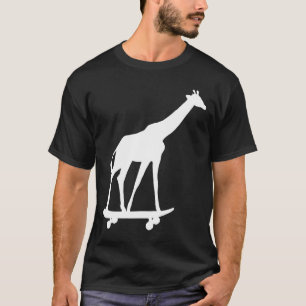 T-shirt Girafe Skateboarding Planche à roulettes