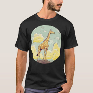 T-shirt Girafe Sur Un Sommet De Montagne