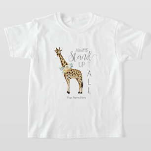 T-shirt Girafe Toujours Debout Moderne Aquarelle