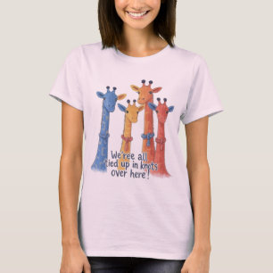 T-shirt Girafes Colorées Nouées Drôle D'animal