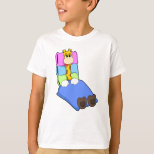 T-shirt Giraffat au coucher avec couverture et Coussin