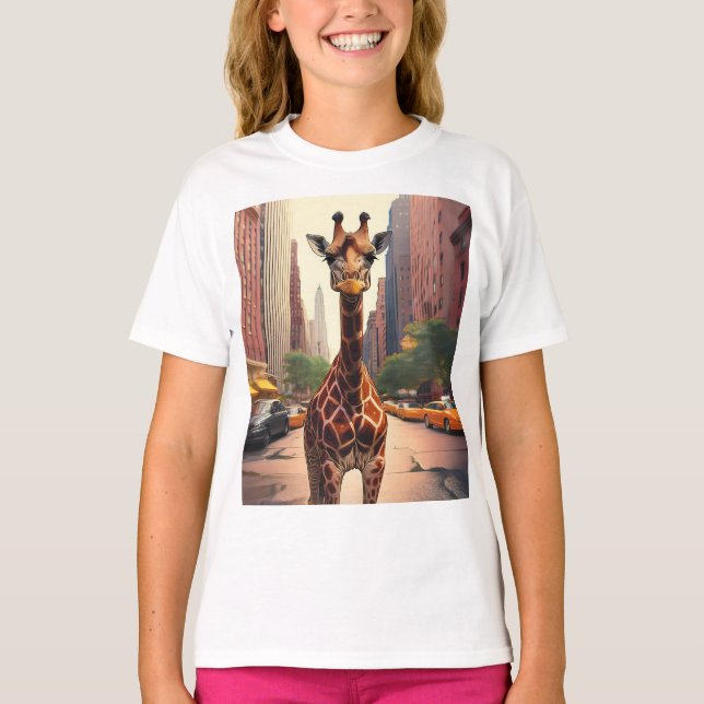 T-shirt Giraffe à New York (Devant)