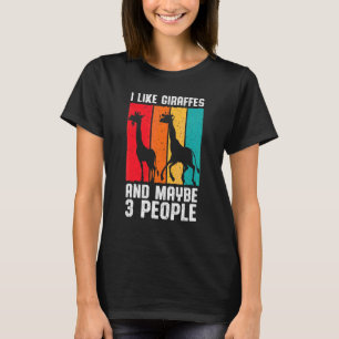 T-shirt Giraffe Animal J'Aime Les Giraffes Et 3 Personnes 