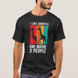 T-shirt Giraffe Animal J'Aime Les Giraffes Et 3 Personnes
