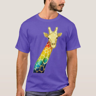 T-shirt Giraffe Arc-en-ciel
