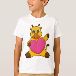 T-shirt Giraffe au coeur