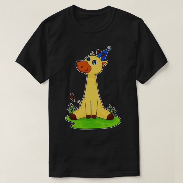 T-shirt Giraffe avec casquette de fête (Design devant)