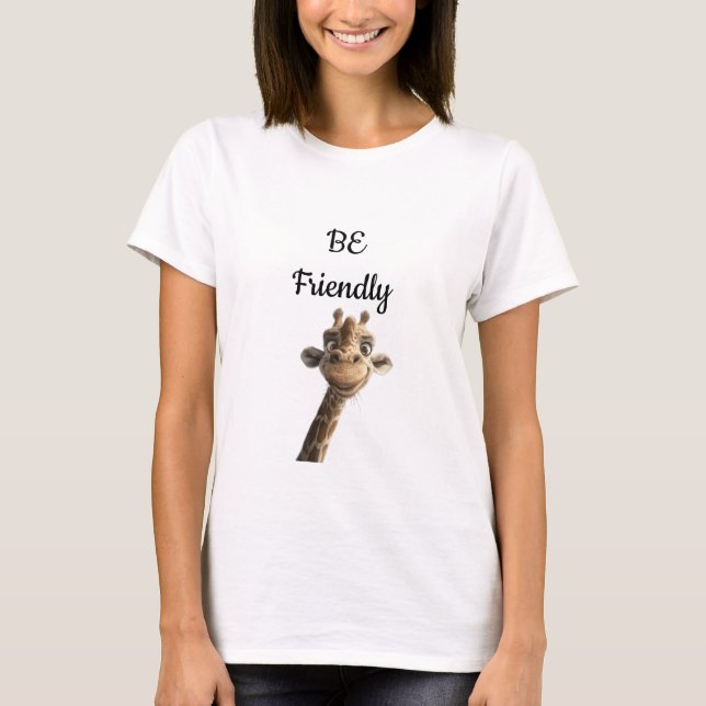 T-shirt Giraffe "Be Friendly" (Devant)