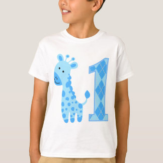 T-shirt Giraffe Bleue Premier anniversaire
