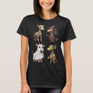 T-shirt Giraffe Boo Zombie sorcière Halloween femmes costu