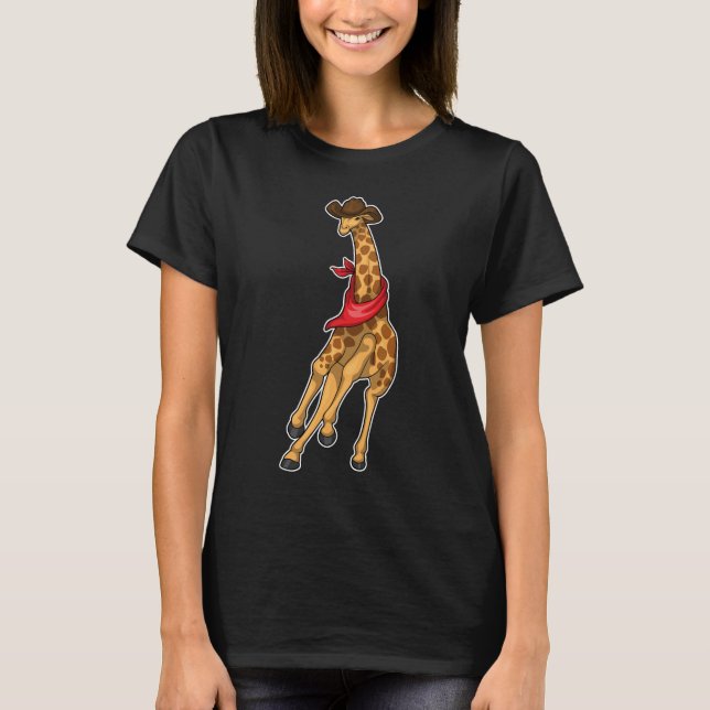 T-shirt Giraffe Cowboy Cowboy casquette (Devant)