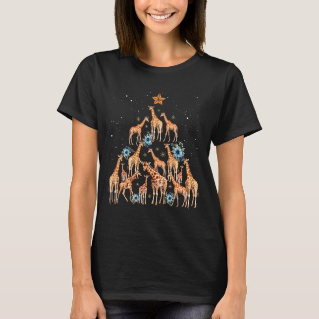 T-shirt Giraffe de Noël Amateurs de girafe Noël Noël Ho (Devant)
