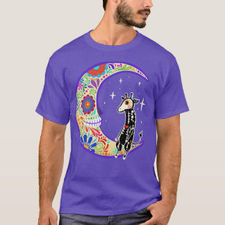 T-shirt Giraffe Dia de Los Muertos Skeleton 