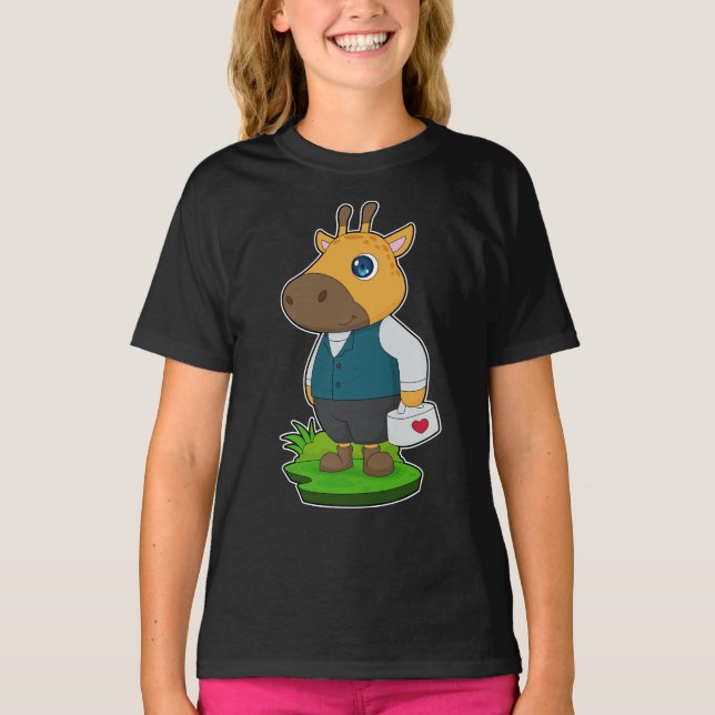T-shirt Giraffe Doctor Trousse de premiers soins (Devant)