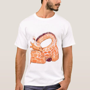 T-shirt Giraffe dormante : Aquarelle douce