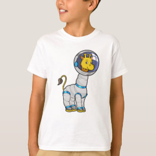 T-shirt Giraffe en astronaute dans la sphère de verre