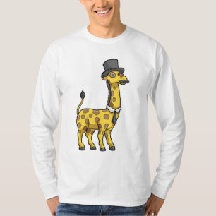 T-shirt Giraffe en Gentleman avec Casquette, Cravate et Mo