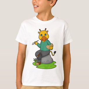 T-shirt Giraffe en peintre avec pinceau