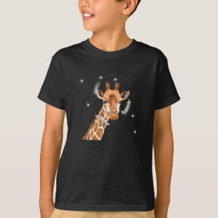 T-shirt Giraffe Et Étoiles De L'Espace Extérieur