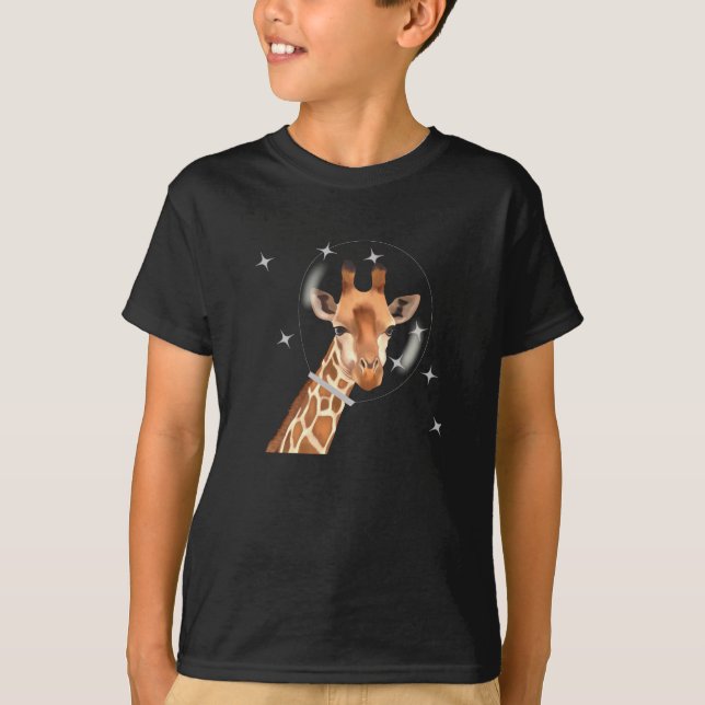 T-shirt Giraffe Et Étoiles De L'Espace Extérieur (Devant)