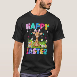 T-shirt Giraffe Joyeuses Pâques Chasse aux œufs Lapin Orei