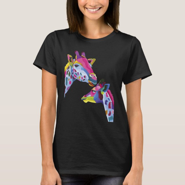 T-shirt Giraffe Maman Giraffes Pour Nouvelle Maman Baiser  (Devant)