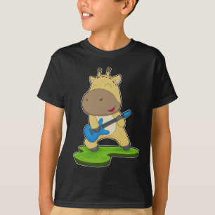 T-shirt Giraffe Musicien Guitare