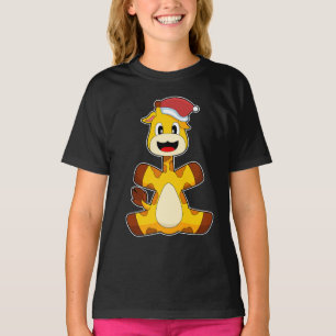 T-shirt Giraffe Noël chapeau de Noël