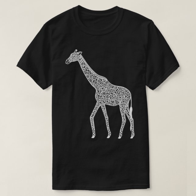 T-shirt Giraffe nubienne dessinée à la main art de l'encre (Design devant)